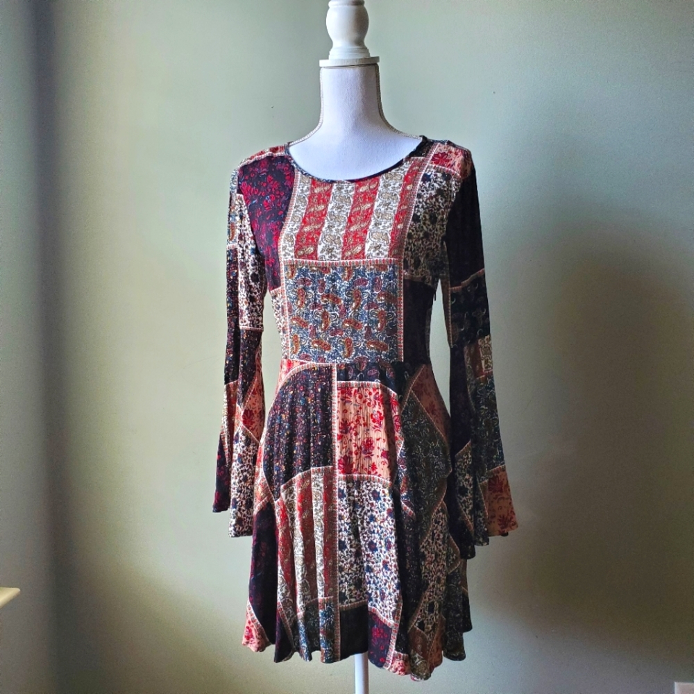 American Eagle Outfitters Patchwork Boho Bell Sle… - image 2